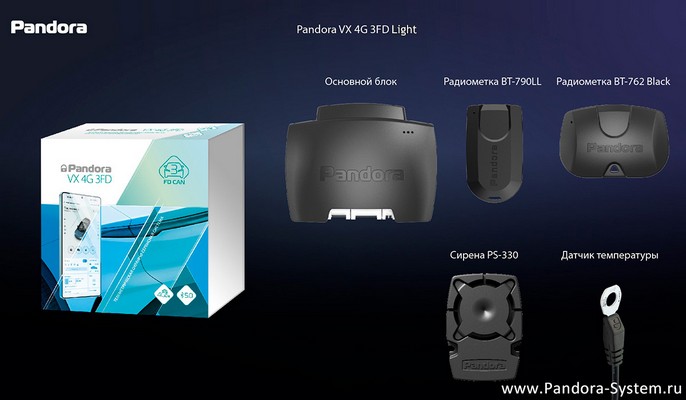 Комплектация Pandora VX 4G 3FD Light